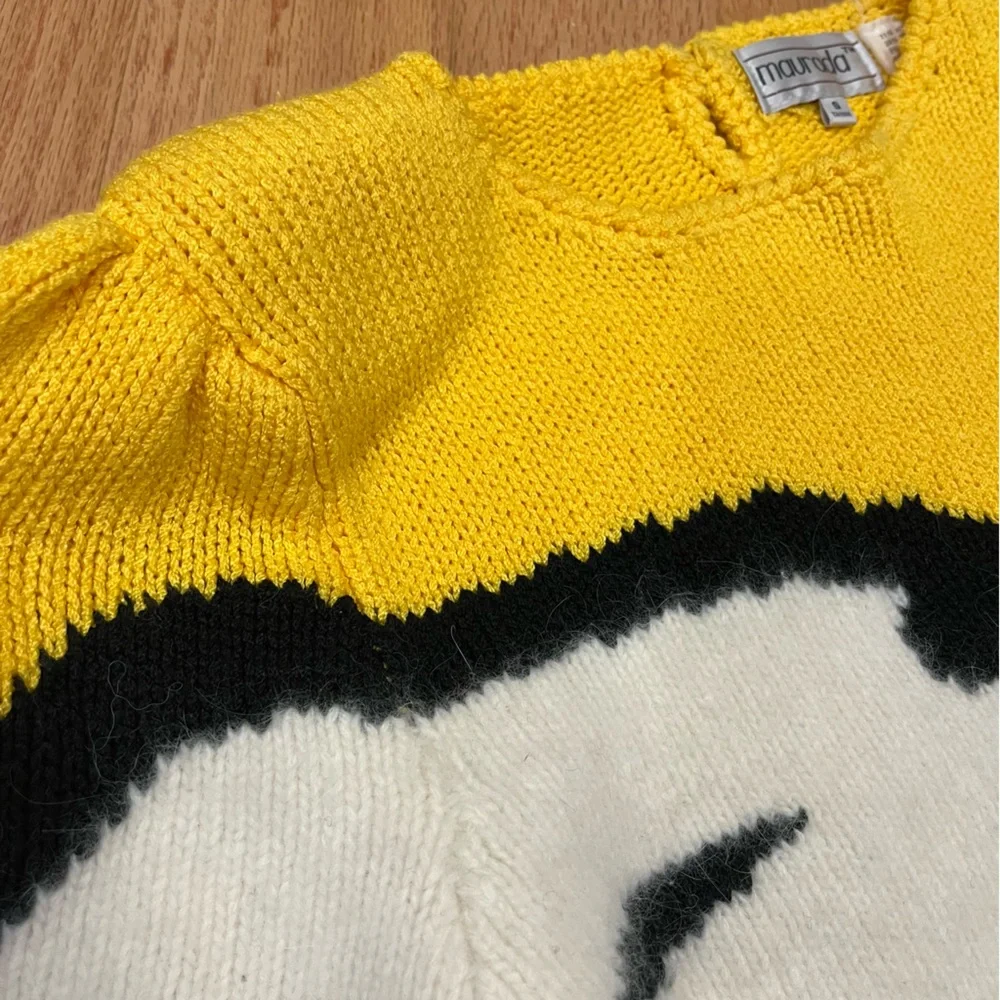 Vintage Maurada Pop Art Yellow Sweater - Picture 4 of 10